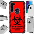 thumbnail image 1 of WORLD ACC Fusion Phone Case Compatible with Motorola Moto E 2020 Hybrid TPU Phone Cover (Red Biohazard), 1 of 1