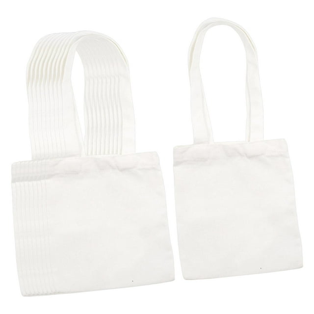 10 bolsas de lona en para supermercado, reutilizables, multiusos, para mujer y hombre. Resistentes, se pueden pintar y usar como bolsa de Pequeño