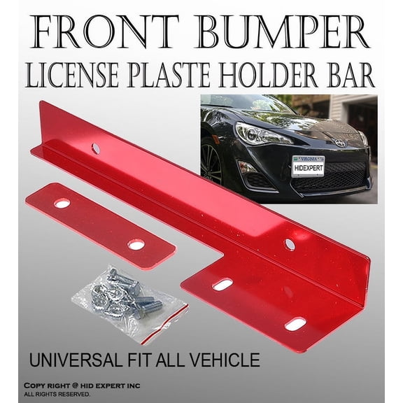 ICBEAMER One Set Red Color Aluminum Bumper Front License Plate Mount Relocate Bracket Free Shipping