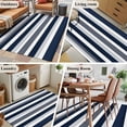 thumbnail image 5 of Non-Slip Rug Pad Rugs Horizontal Stripe Navy Blue White Gray Rectangle Area Rugs 3x5Ft Soft Carpet Pads for Living Room Kids Room, Minimalist Striation Art, 5 of 9