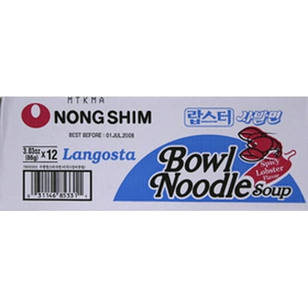 Nongshim Savory Bowl Noodle Lobster, 3.03 Oz, 12 Ct
