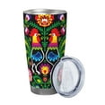 thumbnail image 2 of KLL Roosters and Flowers Print 40oz Stainless Steel Insulated Car Cup with Spillproof Lid - Keep Your Drink Hot or Cold on the Go-Straw Three-piece Set, 2 of 8