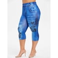 thumbnail image 1 of Tallas grandes con estampado de jean de mariposa 3D Rosegal Tankinis, 1 of 5