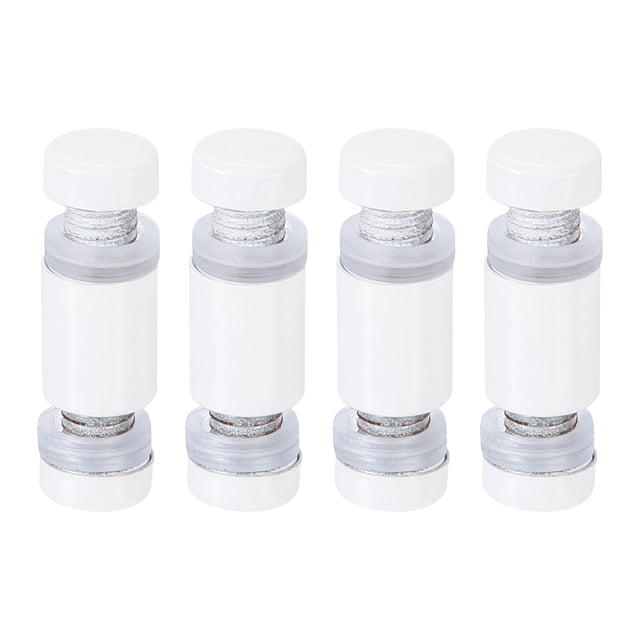 Unique Bargains Lot de 4 Vis de Signalisation, Vis Publicitaires en Acier Inoxydable 1/2"x1", Blanc
