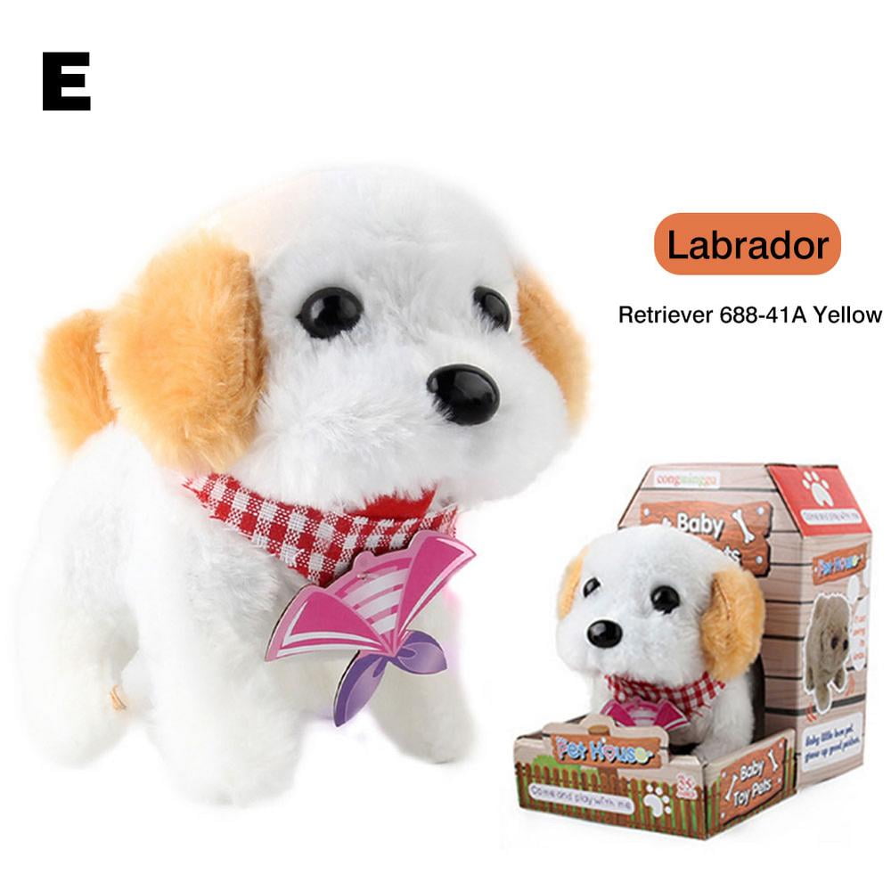 Soft Electronic Puppy Interactive Plush Dog Walking Barking Pet Toy Yellow 