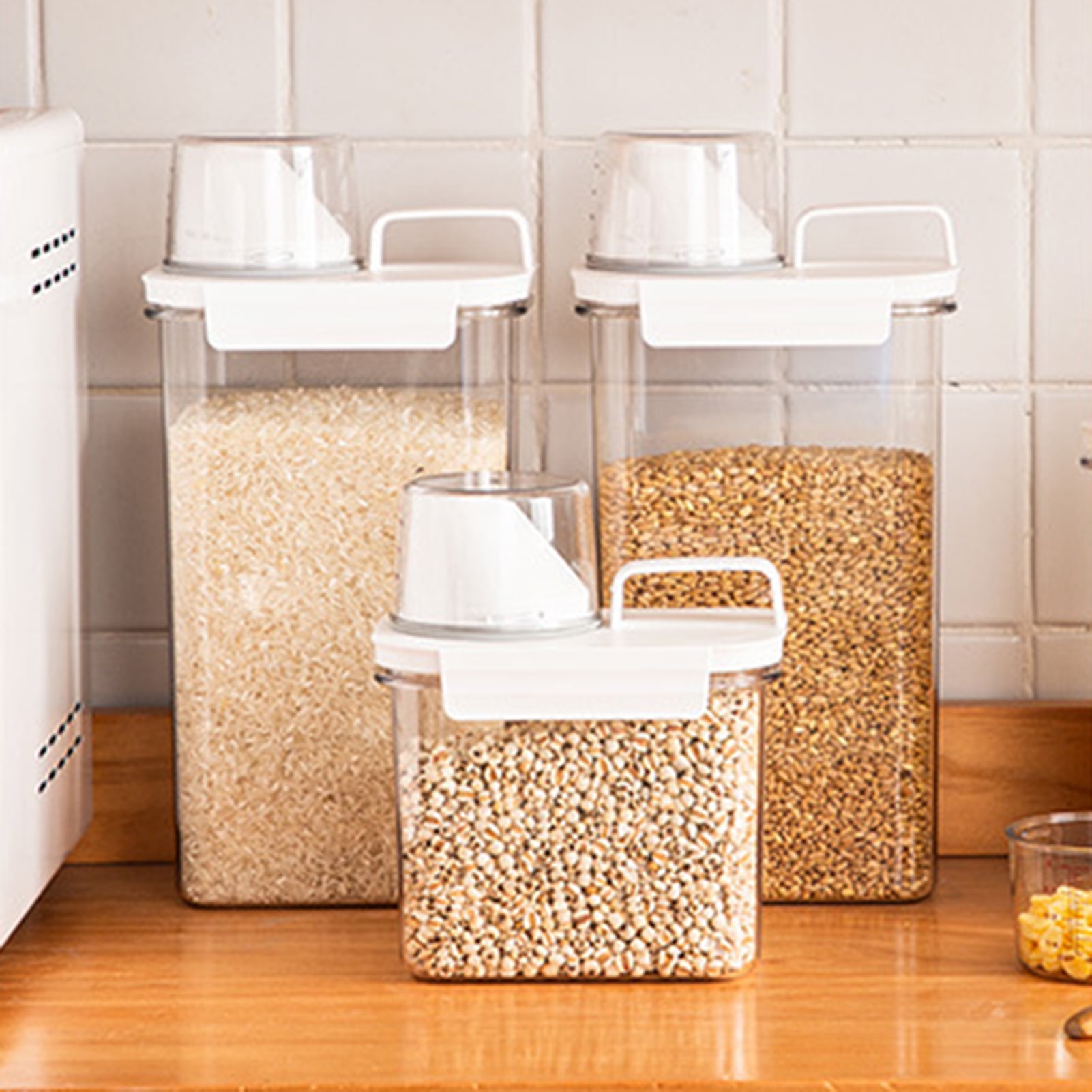  PantryAid Pop Top Food Storage Containers, Airtight Cereal  Containers, Push Button Seal