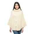 thumbnail image 2 of SAOL Aran Cable Cowlneck Poncho 100% Premium Merino Wool Irish Cape from Ireland, 2 of 4