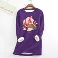 thumbnail image 1 of Tenues de Sortie pour Femmes Mode Noël Imprimé Manches Régulières Hiver Ample Vacances Décontracté Manches Col Rond Chemise Hauts Assortis Chandails à Capuchon en Liquidation, 1 of 5