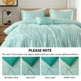 thumbnail image 5 of Regency Heights Full/Queen Size Comforter Set, 4-Piece Bedding Set for All Seasons, Geometric Metallic Comforter Bed Set with Decor Pillows,Aqua/Silver, 5 of 7