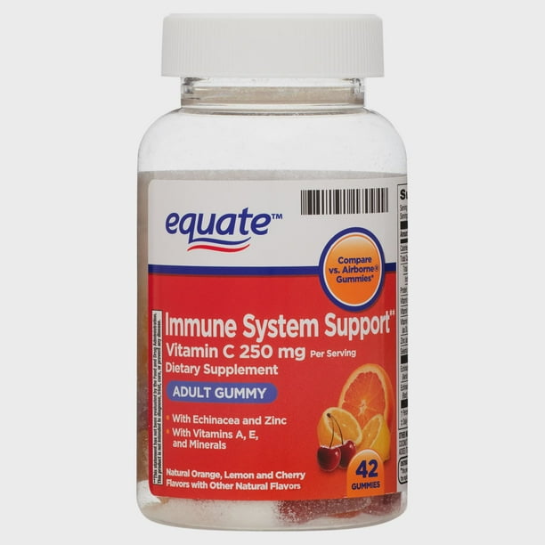 Equate Vitamin C Vegetarian Gummies, Orange Lemon Cherry, 250 mg, 42