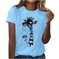 thumbnail image 2 of Nuoqisi T-Shirts pour Femmes Grande Taille à Manches Courtes, Col Rond, T-Shirt Graphique Décontracté, 2 of 6