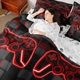 thumbnail image 4 of Castle Fairy Abstract Hexagon Gamepads Bedding Comforter Set,Video Game Full Bedding Set, 4 of 8