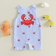 thumbnail image 2 of Newborn Baby Cotton Mesh Bodysuit for 12-18 Months Preemie Newborn Baby Boys Sleeveless Seersucker Romper Straps Overalls Jumpsuit Summer Smocked Clothes, 2 of 6