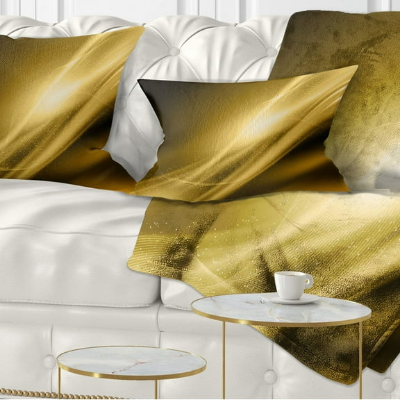 Designart Sparkle Gold Texture Pattern - Abstract Throw Pillow - 12x20