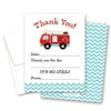 20 Cool Fire Truck Kids Fill-in Thank You Cards