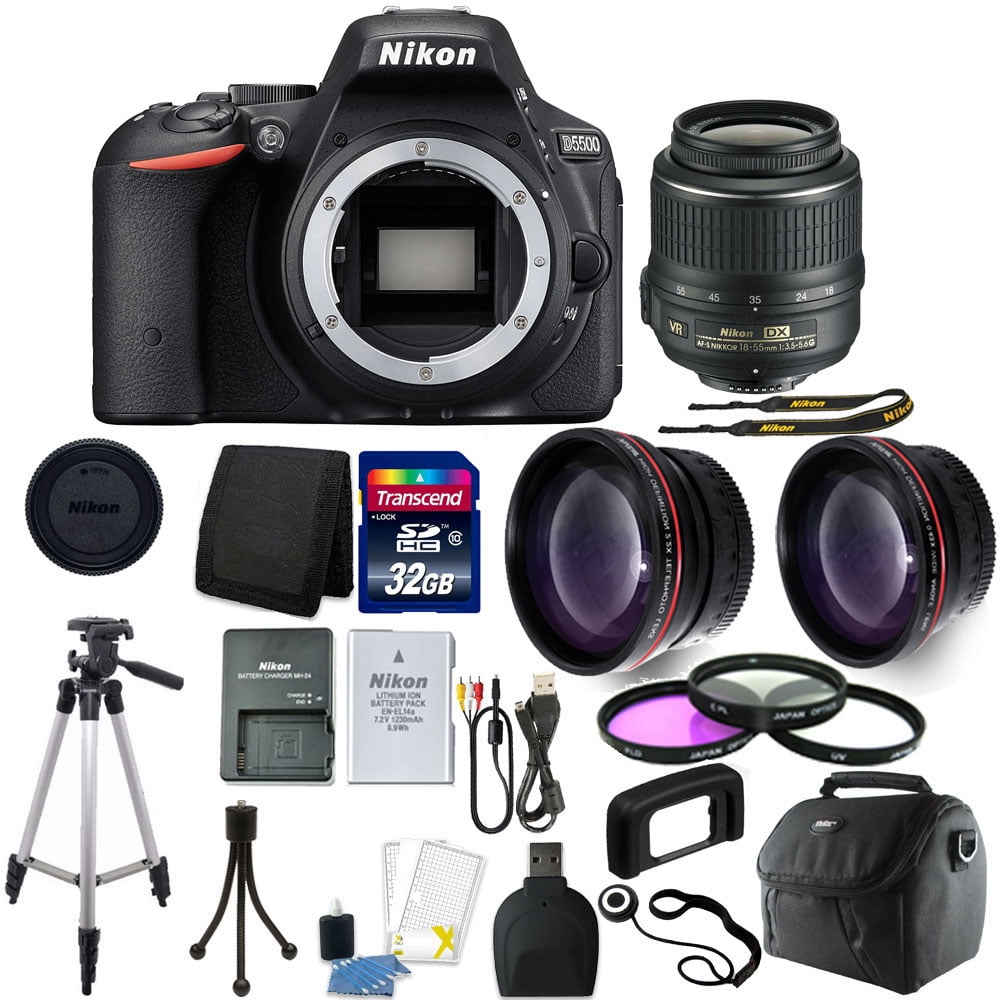 Nikon D5500 Digital Slr Camera W 18 55mm Lens 32gb Accessories Walmart Com Walmart Com