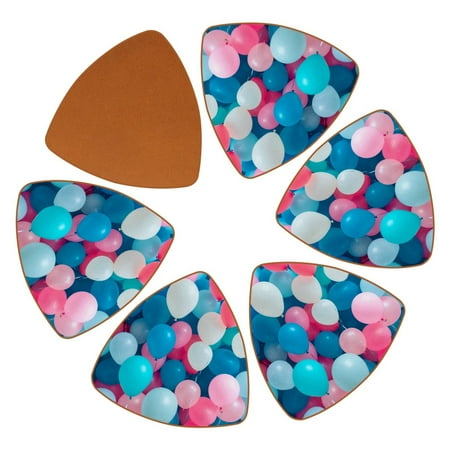 

YZUOUZY Coasters Coaster 6 PCS Triangle Bar Coasters Colorful Balloons Red Pink White
