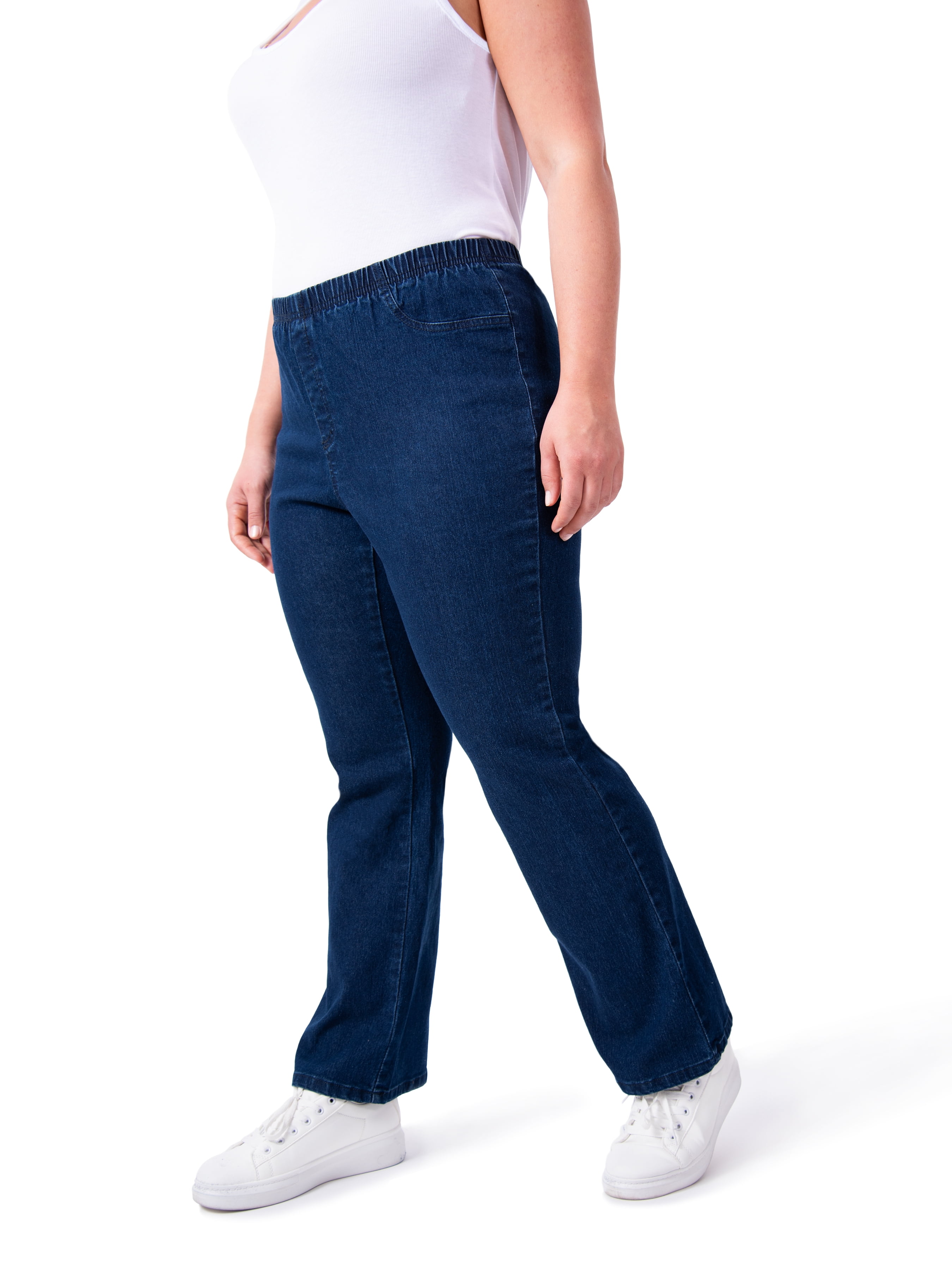 JMS Just My Size by Hanes Women’s Plus Size Pull-On Stretch Denim Bootcut Jeggings