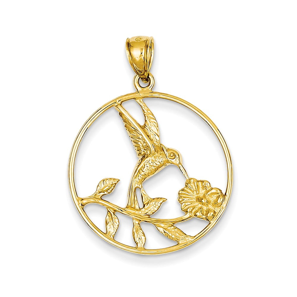 14k gold hummingbird pendant