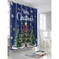 thumbnail image 3 of Fsddascl Blue Christmas Shower Curtain Set - Small 36" x 72" Washable Bathtub Curtain with 12 Hooks, Xmas Christmas Tree Snowflake Balls Waterproof Fabric Stall Shower Curtains for Bathroom/Bathtub, 3 of 6