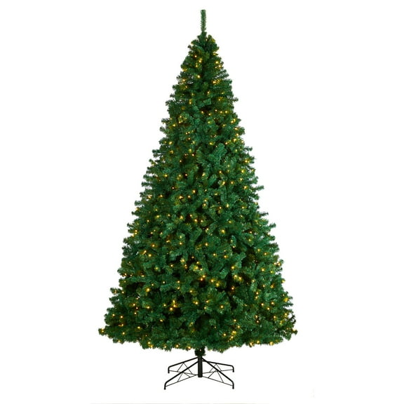 Nearly Natural 10' Pre-Lit Northern Tip Artificial Christmas Tree, Clear LED Lights
