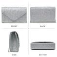 thumbnail image 4 of Dasein Women's Evening Bag Pleated Envelope Clutch Handbag Wedding Party Bridal Purse, 4 of 5