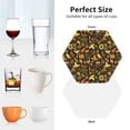 thumbnail image 6 of Disketp Autumn Plants Maple Tree Vintage Funny Coasters,4 Pcs Leather Coasters with Holder, Perfect Housewarming Hostess Gifts,Protect Furniture from Water Marks Scratch and Damage-Hexagon, 6 of 6
