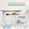 thumbnail image 3 of ECR4Kids Toddler Plus Desk and Chair Set, Childrens Furniture, Grey/Light Grey, 2-Piece, 3 of 9