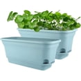 thumbnail image 1 of Polypropylene Window Box Planter, Raised Pot Feet for Enhanced Drainage, UV Resistant &amp; Weather Proof, Perfect for Urban Gardening, 40CM, Set of 2, Blue, 1 of 5