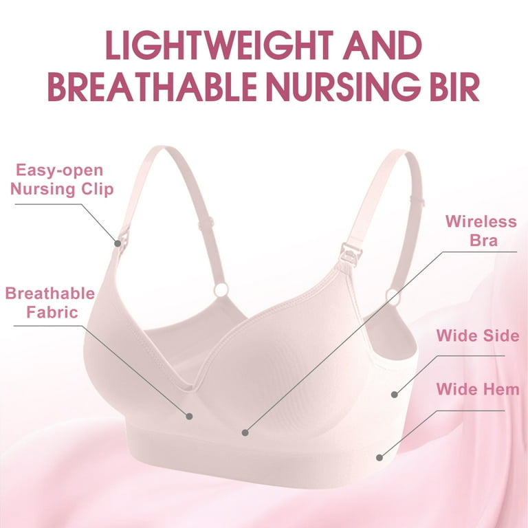 Inadays Maternity Nursing Wire-Free Bra Plus Breastfeeding Sleeping  Bralette M-XXL