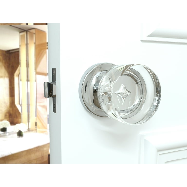 Round chrome on sale door knobs