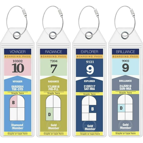 Royal Caribbean Cruise Luggage Tag Holder (4 Pack) – Fits All Carnival & Royal Caribbean Ships, Durable Travel ID Holders for 2025-2026 Cruises, Clear Waterproof Cruise Essentials