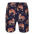 thumbnail image 3 of Honeii's Leopard Print Men's Casual Shorts with Drawstring,Swim Trunks Quick Dry Beach Shorts, 3 of 5