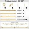 thumbnail image 6 of OLV 1" Adjustable Single Curtain Rod 30-60" with Twist Cage Finial Gold, 6 of 8