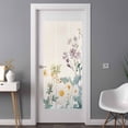 thumbnail image 3 of Non-Adhesive Static Cling Window Tint, Watercolor Flowers Beige Window Privacy Film Frosted, Spring Summer Retro Botanical Insulated Windows Frosted Films for Living room, 35.4 x 78.7 Inches, 3 of 9