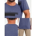 thumbnail image 7 of DARING DIVA Men's Chest Pocket Striped Print Crew Neck Short Sleeve T-Shirt XL Dark Blue, 7 of 7