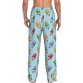 thumbnail image 3 of Uemuo Modern Ice Cream Pattern Men's Wide Leg Palazzo Lounge Pants with Pockets Light Weight Loose Comfy Casual Pajama Pants-XX-Large, 3 of 9