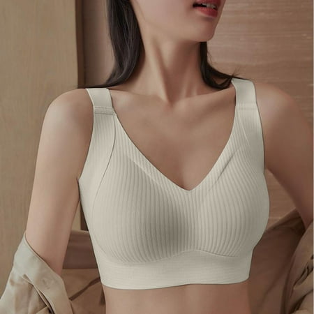 Sports Bras for Women High Support Large Bust No Underwire Seamless Bralette Push Up Plus Size Bras Full Coverage Bra for Yoga Gym Workout Fitness Everyday Underwear Clearance Sales L