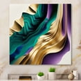 thumbnail image 2 of Designart Purple, Green And Gold Bold Strokes III Canvas Wall Art, 2 of 5