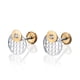 thumbnail image 4 of Aretes de oro 14k GIALLO Broquel Ojo de oro amarillo brillante y oro blanco brillante con circonia, 4 of 4