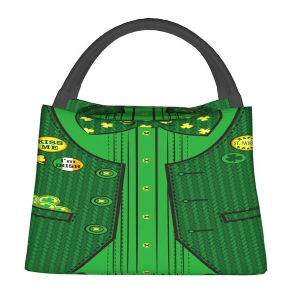 Fotbe St Patrick's day Bolsa Térmica Portátil con Estampado, Bolsa de Entrega de Alimentos Aislada, Bolsa Reutilizable de Gran Capacidad para Comidas y Supermercado