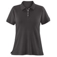 thumbnail image 2 of Collections Etc Ladies Soft Knit Button-Front Short Sleeve Polo Top Shirt - Black, White, Pink or Navy - Cotton, Polyester, 2 of 3