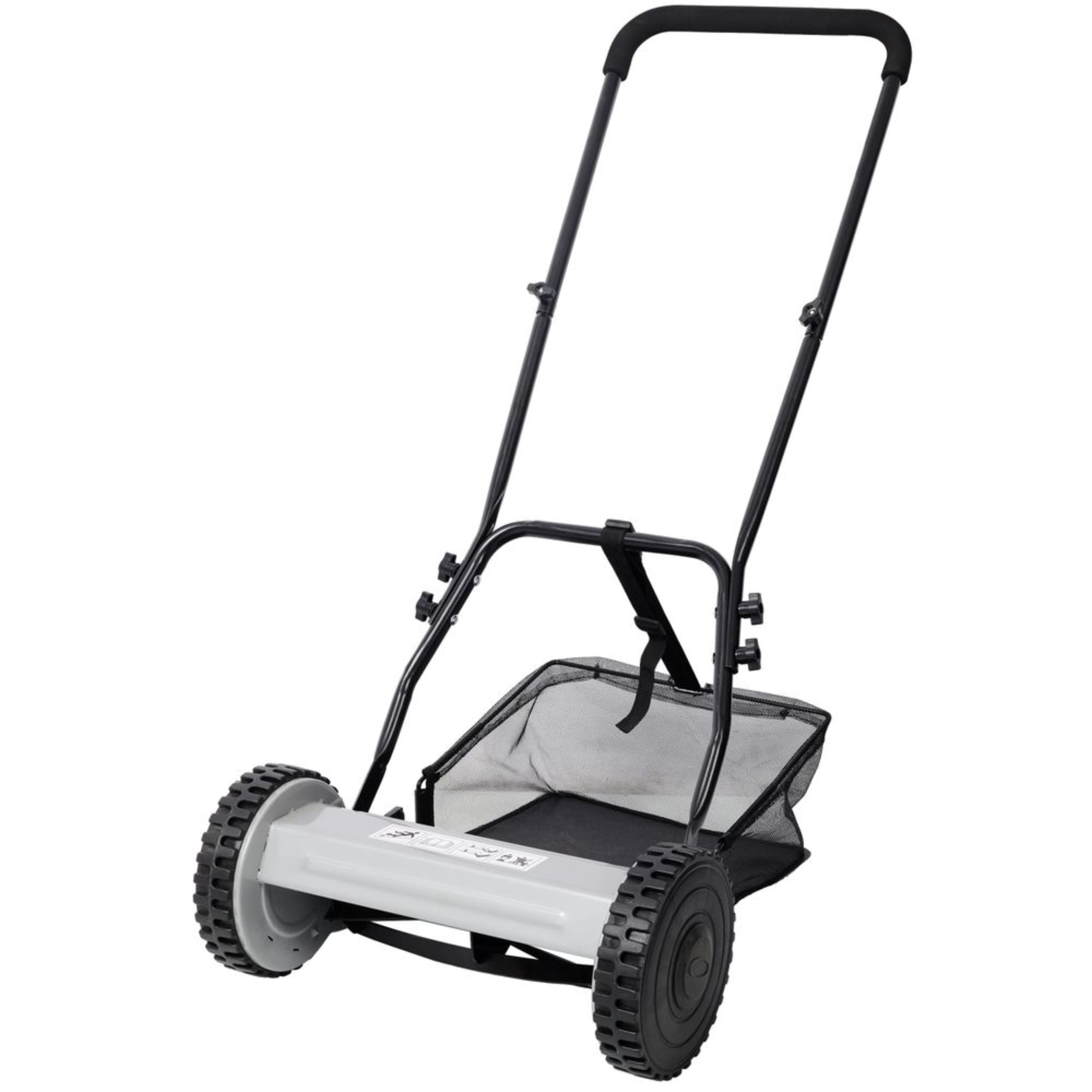 Gray Hand-push Rotary Lawn Mower with Grass Collection Bag, Environmentally Friendly, Low Maintenance Cost and Easy To Operate.
