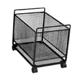 thumbnail image 2 of YWMJZEU Rolling Cart with Wheels Book Bin Under Desk Utility Cart Iron Basket for School Black, 2 of 9
