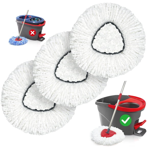 ZenClean Spin Mop Replacement Head 3 PCS Compatible with EasyWring 1 Tank System