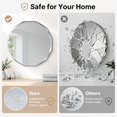 thumbnail image 5 of YAURA 30" Large Round Wall Mirror with Diamond-Cut Beveled Edge, Frameless Decorative Bathroom Vanity Mirror with Solid Backing, Modern Glam Wall Decor for Living Room, Entryway, 5 of 8