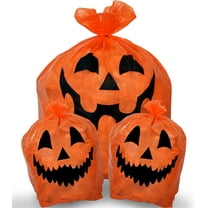 Skeleteen Pumpkin Leaf Bags Decorations - Jack O Lantern Outdoor Yard Fall Lawn and Leaves Pumpkins Decorating Bag with Ties - 3 Sizes