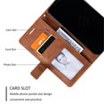 thumbnail image 5 of For Samsung Galaxy S25 FE 5G Wallet Phone Case With Card Holder Magnetic Closure Folio Splicing PU Leather Flip Case,Brown,For Galaxy S25 FE 5G, 5 of 7
