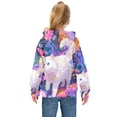 thumbnail image 4 of DIXRUYEE Youth Hoodie Pullover Sweatshirt Cat’s Rainbow Floral Printed, 4 of 9