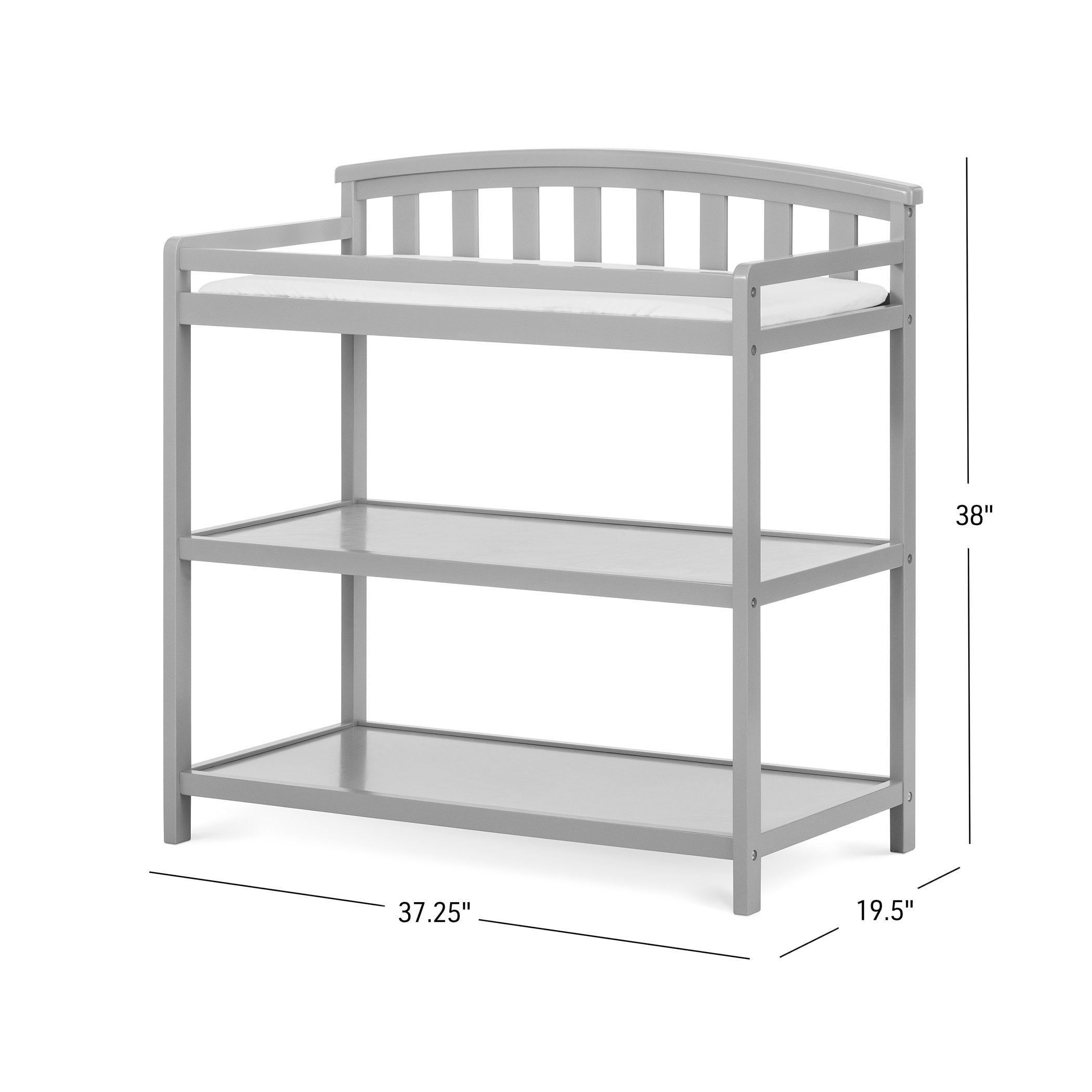 Child Craft Curve Top Changing Table, Cool Gray